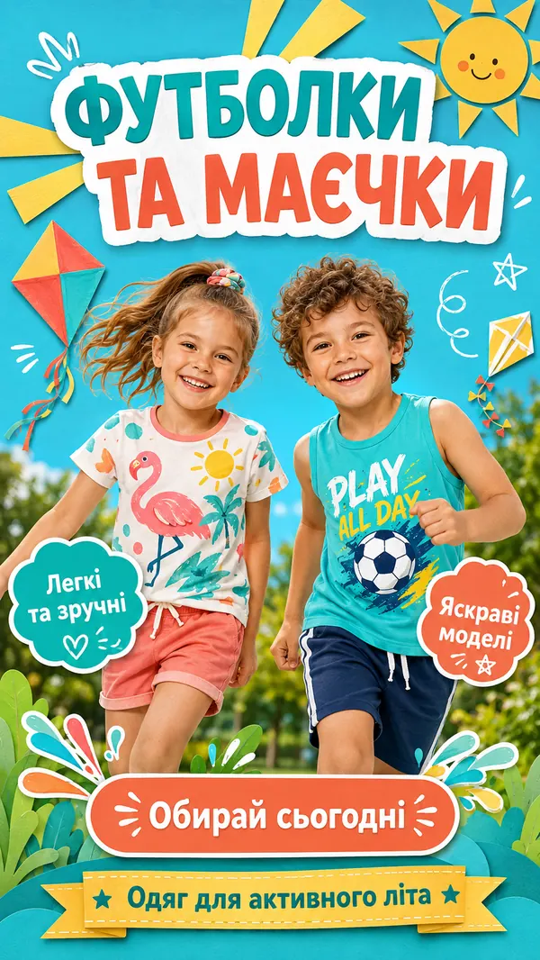 Креатив «Футболки та маєчки» — яскраві моделі для активного літа