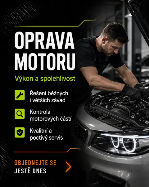 Слайд «Oprava motoru» — ремонт двигуна