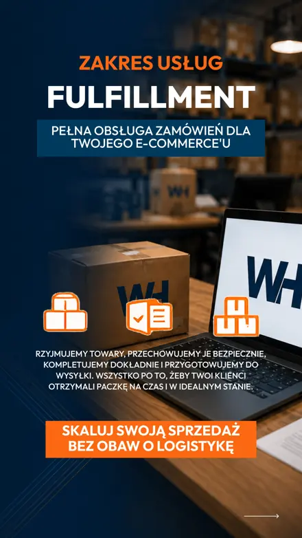 Сторіз «Zakres usług: Fulfillment» — повне обслуговування замовлень e-commerce