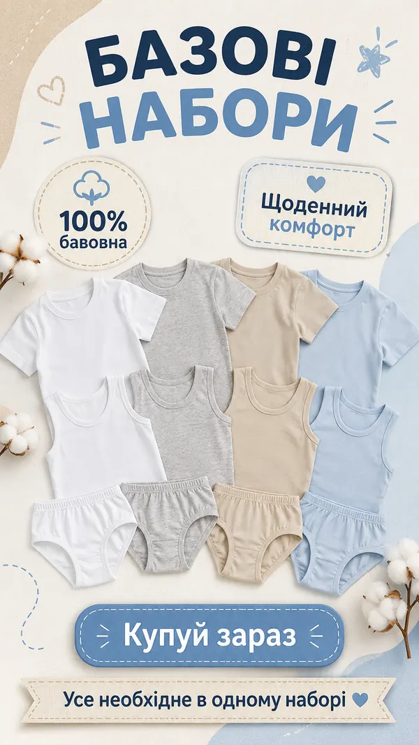 Креатив «Базові набори» — 100% бавовна, щоденний комфорт
