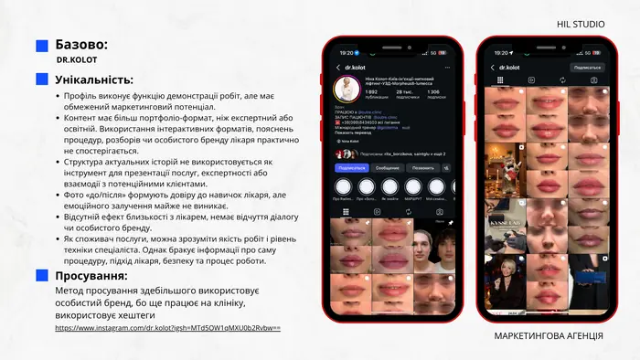 Розбір профілю конкурента dr.kolot