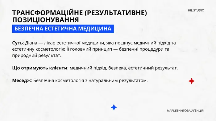 Трансформаційне позиціонування: безпечна естетична медицина
