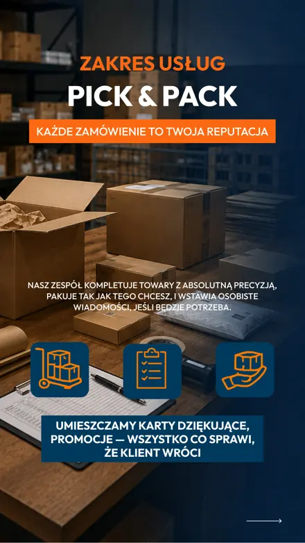 Сторіз «Zakres usług: Pick & Pack» — комплектація і пакування замовлень