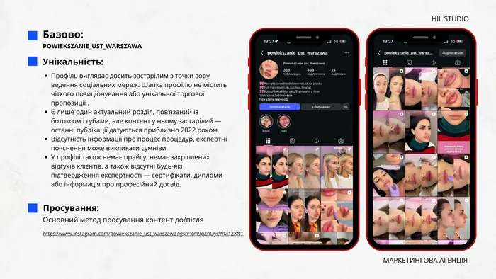 Розбір профілю конкурента powiekszanie_ust_warszawa