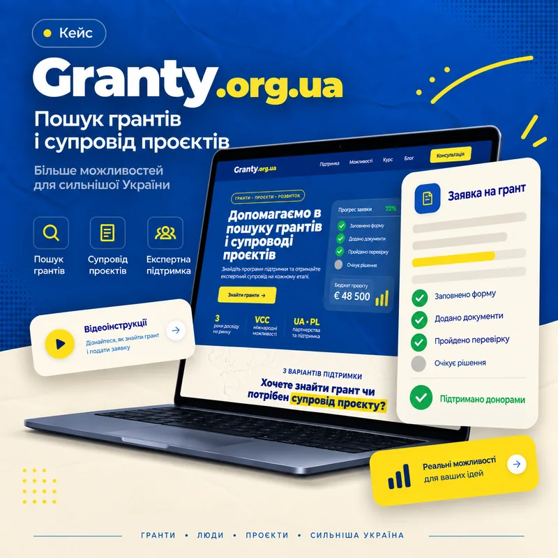 Кейс: Granty.org.ua — платформа пошуку грантів і супроводу проєктів