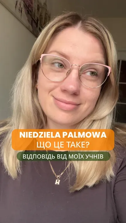Сторіс із викладачкою в кадрі та підписом Niedziela Palmowa — що це таке