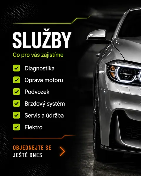 Слайд «Služby» — послуги автосервісу
