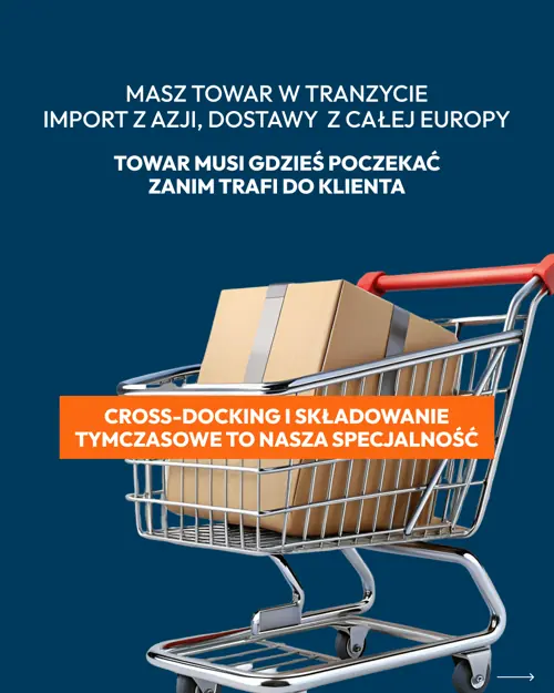 Слайд «Masz towar w tranzycie» — cross-docking і тимчасове зберігання