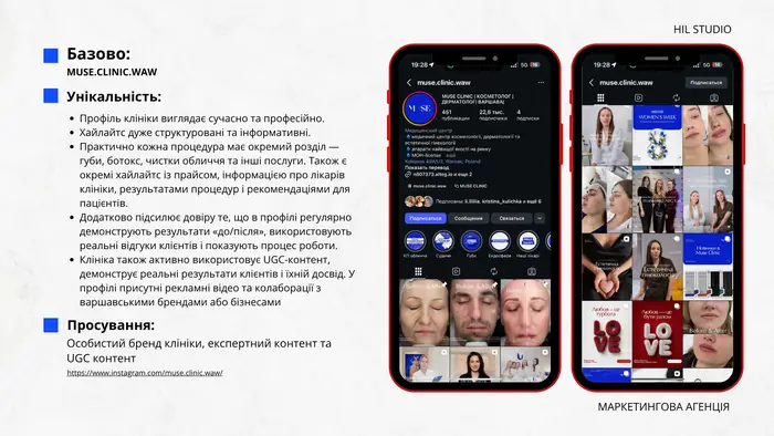 Розбір профілю клініки muse.clinic.waw