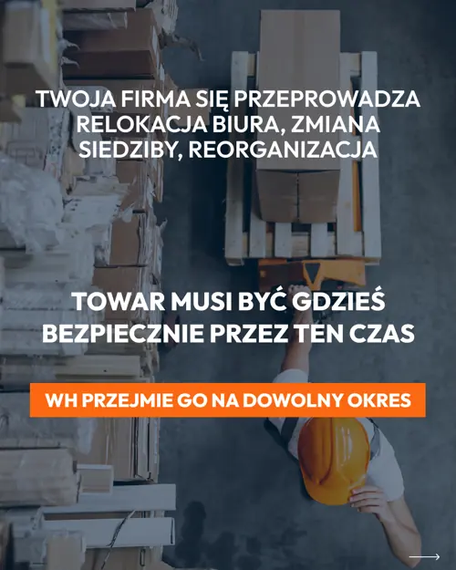 Слайд «Twoja firma się przeprowadza» — релокація офісу та зберігання товару