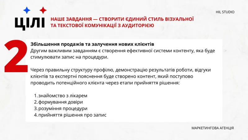 Ціль 2: збільшення продажів та залучення нових клієнтів